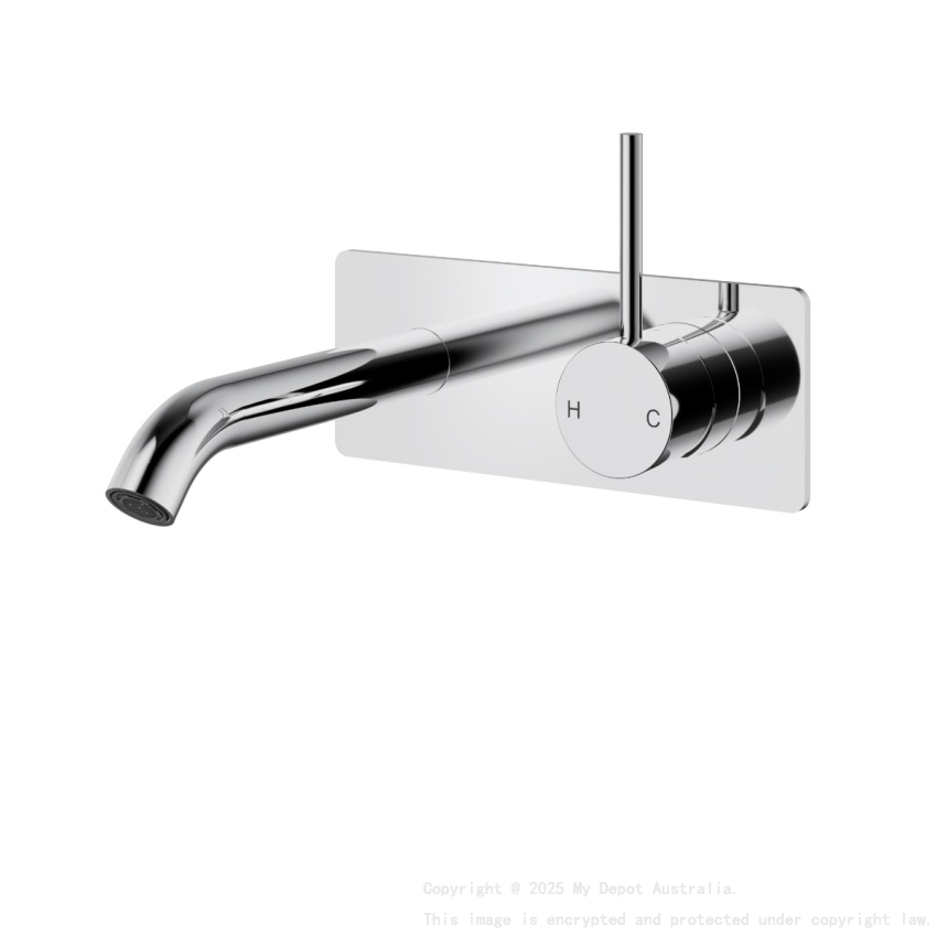 Otus Slimline Wall Basin Mixer Trim Kit Lever Up Chrome