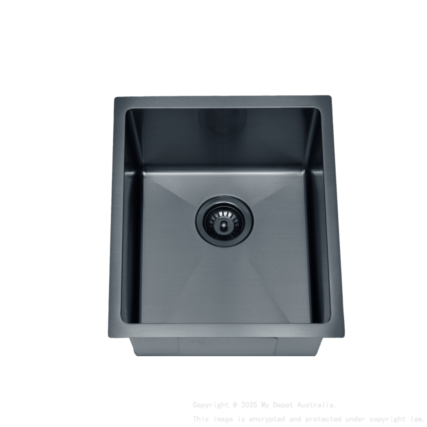 Stainless Steel Undermount Sink (R10 Corner) Matt Black