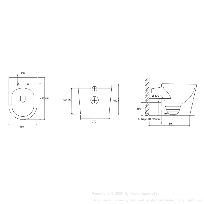545*360*140mm Matte Black Acadia Tornado Rimless Wall Faced Floor Pan