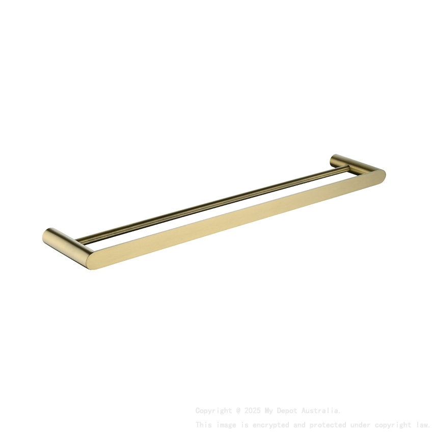 Esperia Brushed Yellow Gold Double Towel Rail 600mm