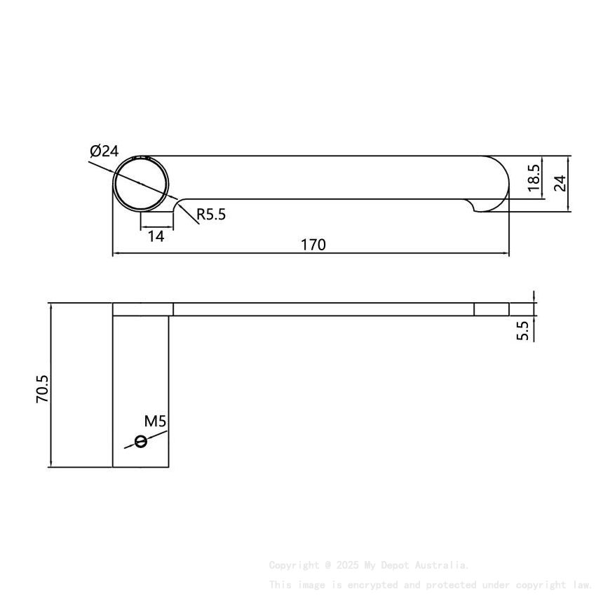 Esperia Matte Black Toilet Paper Hook