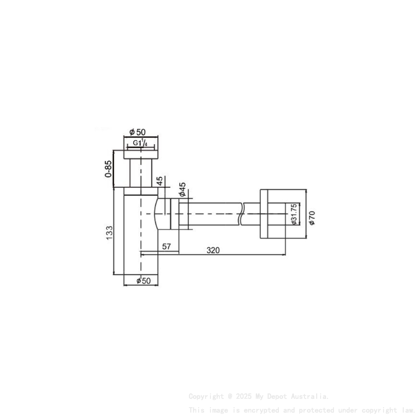 Bottle Trap 32mm Chrome
