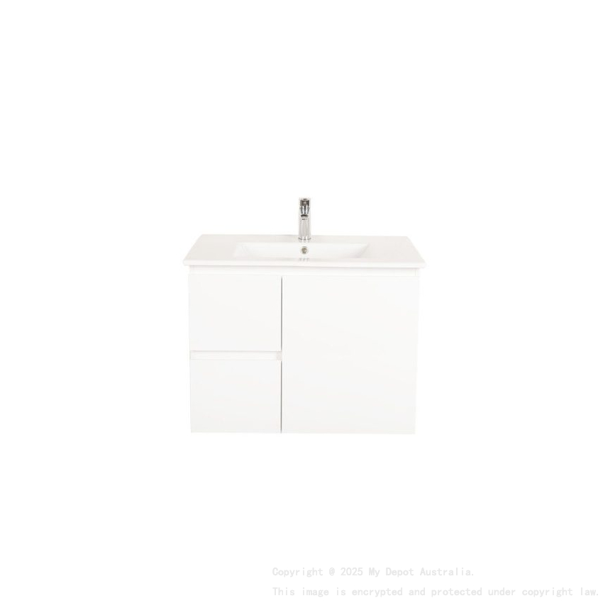 750*450*560mm Wall Hung Gloss White Vanity Cabinet Only Two Left Drawer