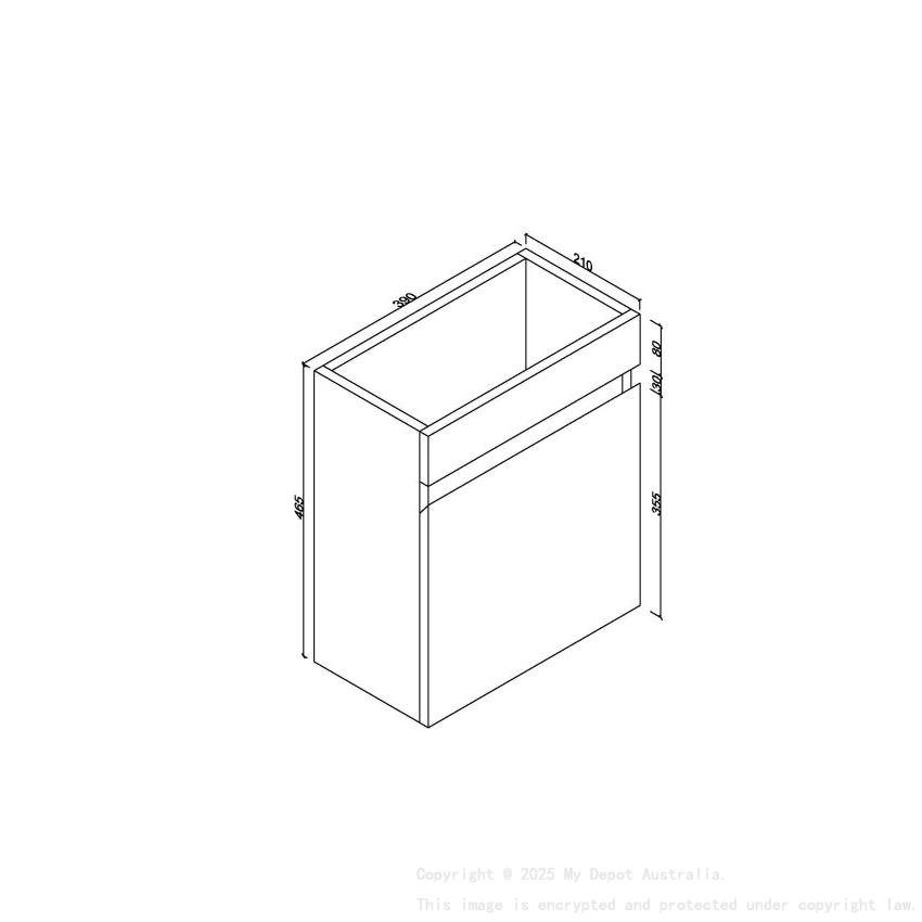 400*350*710mm Wall Hung Gloss White Slim PVC Cabinet Only