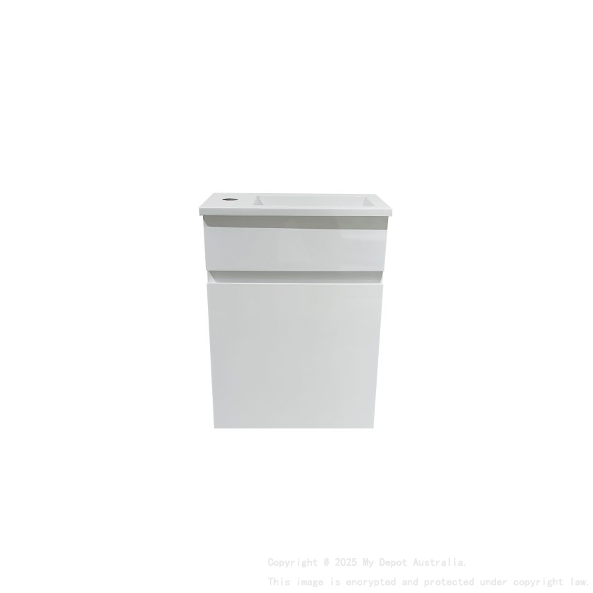 400*350*710mm Wall Hung Gloss White Slim PVC Cabinet Only