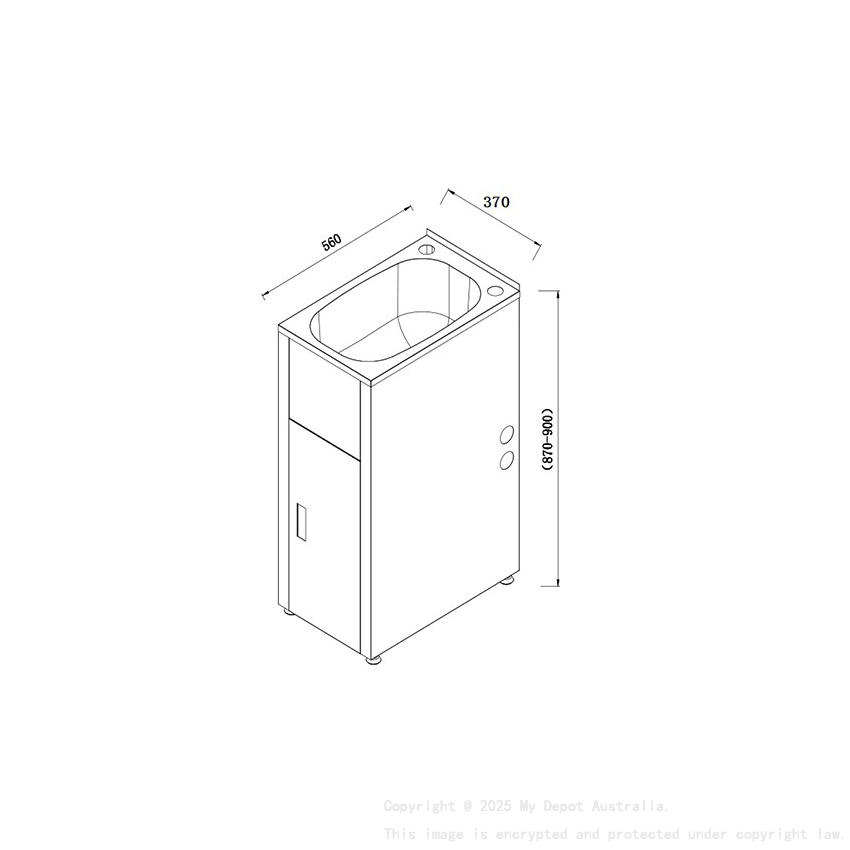 370WX560DX870Hmm 30 Litre Compact Laundry Tub&Cabinet
