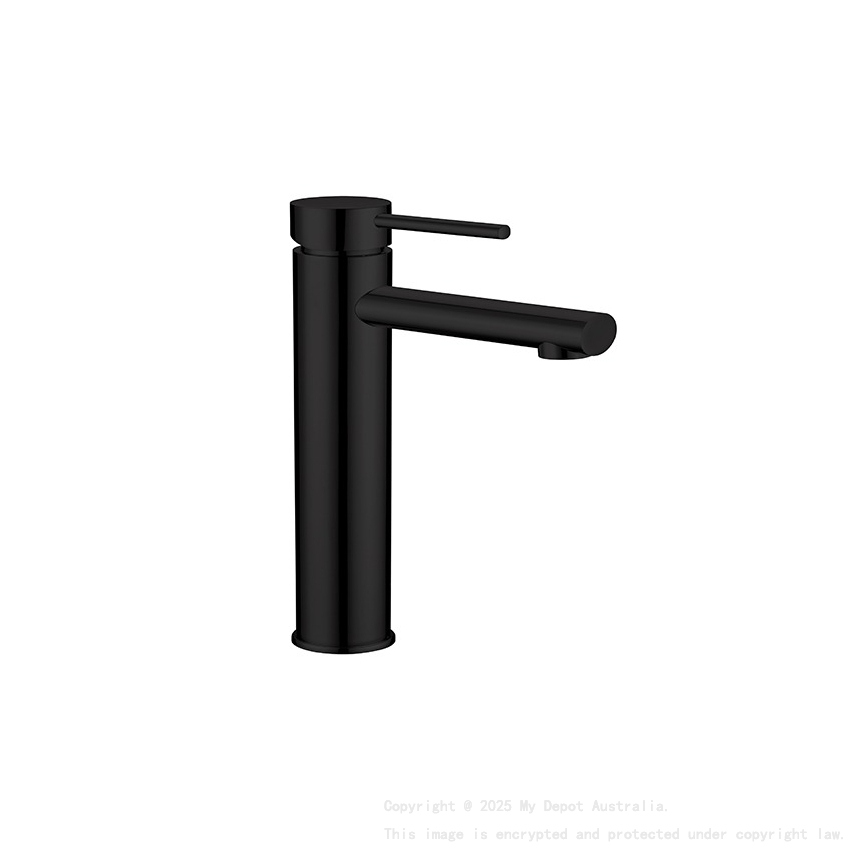 Round Matte Black Tower Basin Mixer
