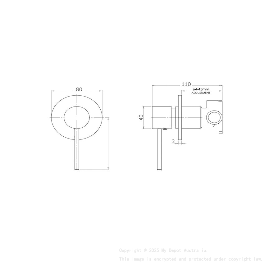 Round Brushed Nickel Shower Mixer