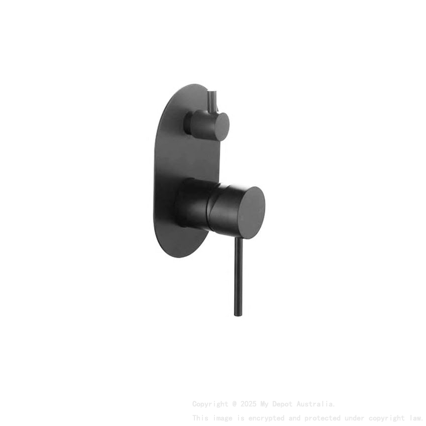 Round Matte Black Shower Diverter Mixer