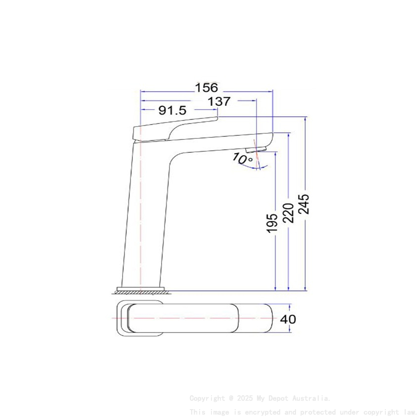 Kompakt Eckig Tower Brushed Nickel Basin Mixer