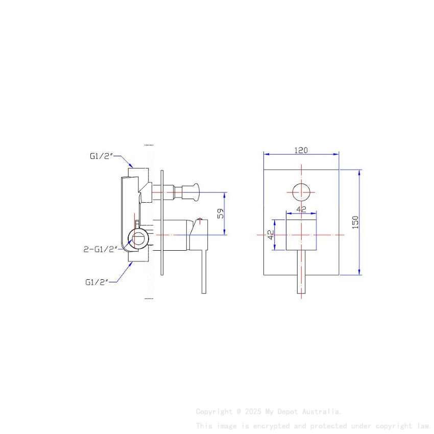Luxus Shower Diverter Mixer Brushed Nickel Trim Kit