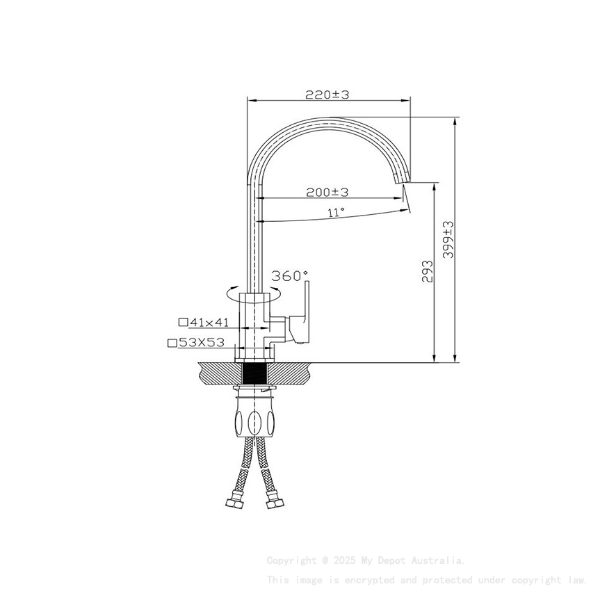 Kasten Brushed Nickel Sink Mixer
