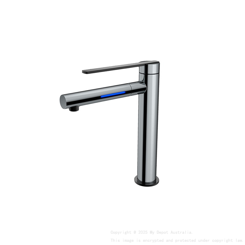 Licht Chrome Tower Basin Mixer With LED