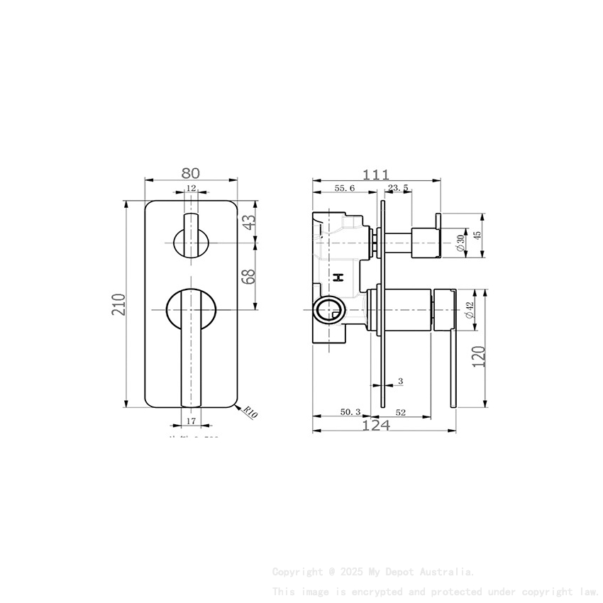 Licht Chrome Shower Mixer/Diverter