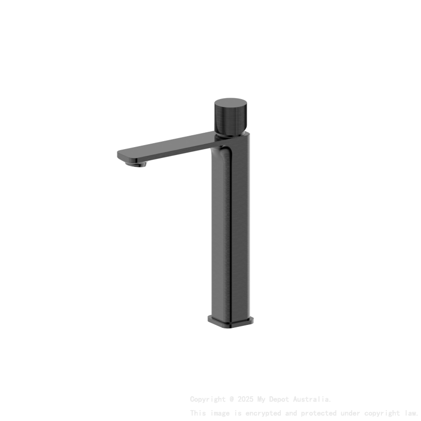 Qi Kasten Tower Basin Mixer Burshed Gun Metal