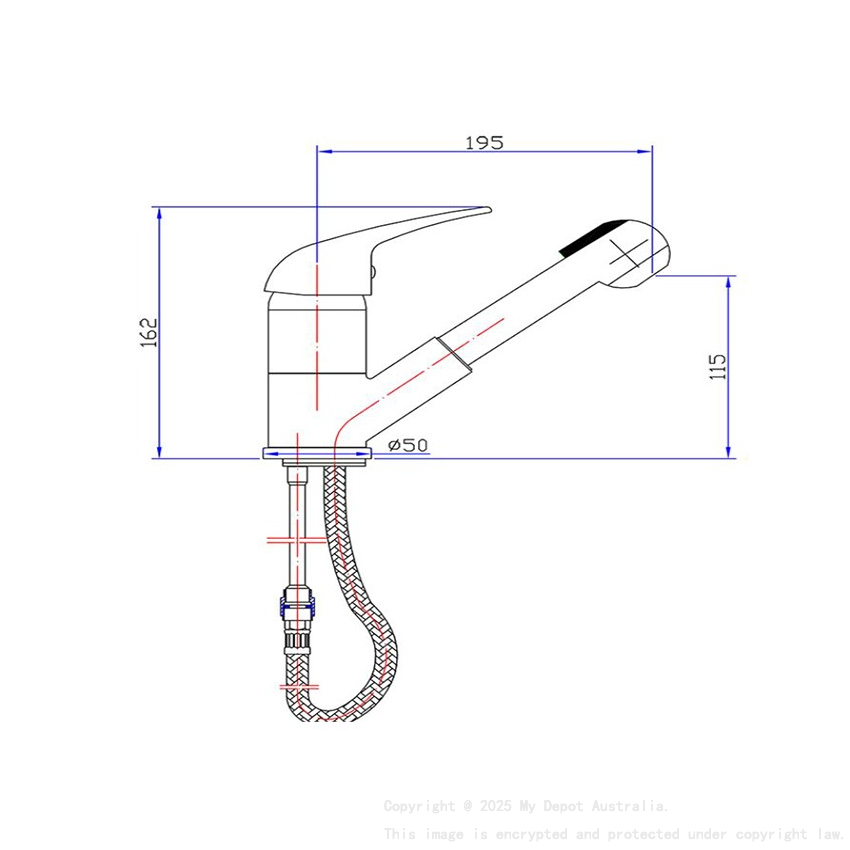 Wahlen 10 Trade Brass Swivel PullOut Sink Mixer Barss Chrome