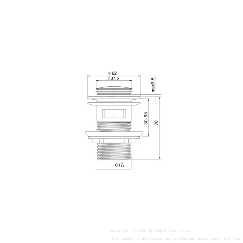 Run Matte Black 32mm Brass Pop Up Waste With Overflow