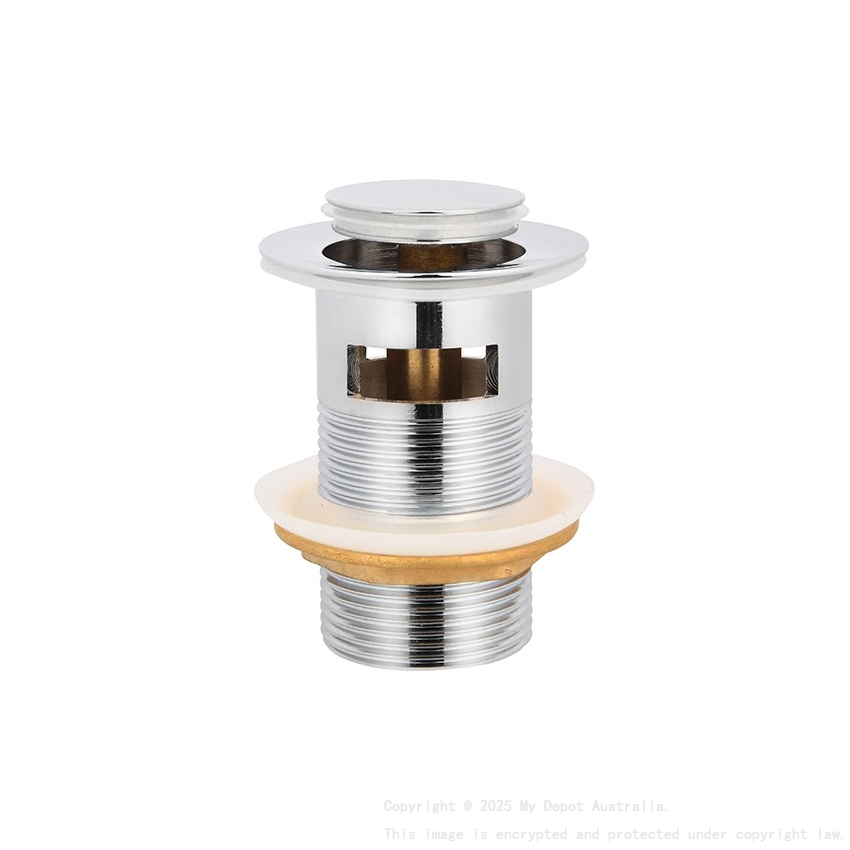 Rund Chrome 32mm Brass Pop Up Waste With Overflow