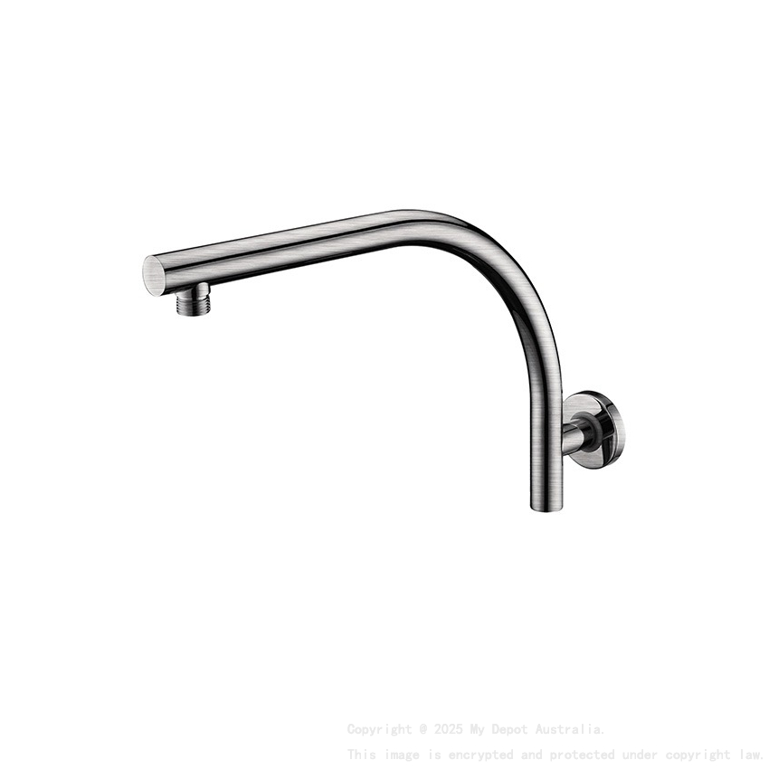 Round Curved Shower Arm Brushed Nickel