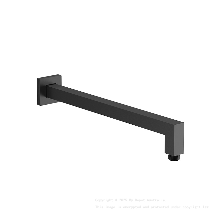 Square Shower Arm Matte Black