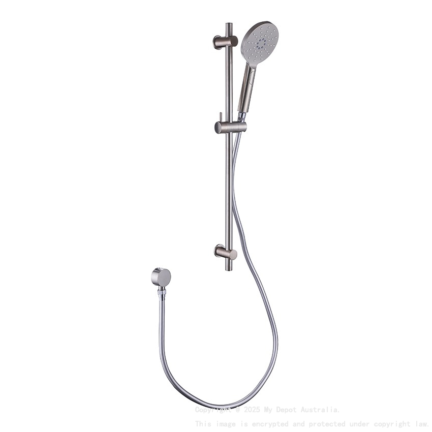 Rund Brass Brushed Nickel Sliding Rail With 3 Spray Function Hand Shower Head