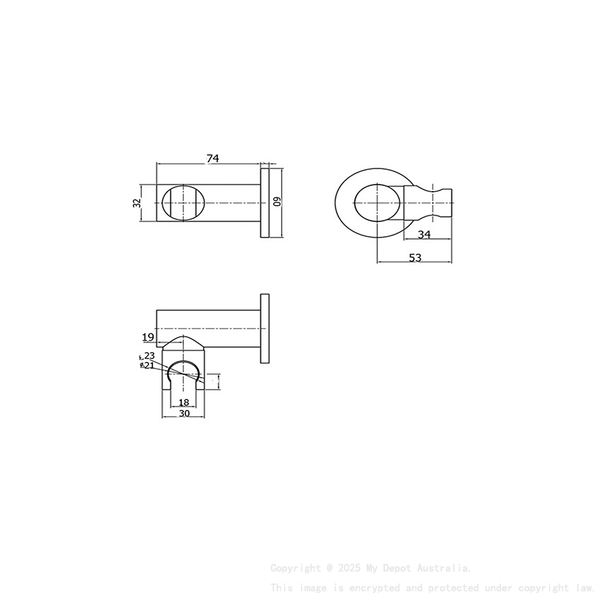 Rund Chrome 3 Spray Hand Shower On Bracket