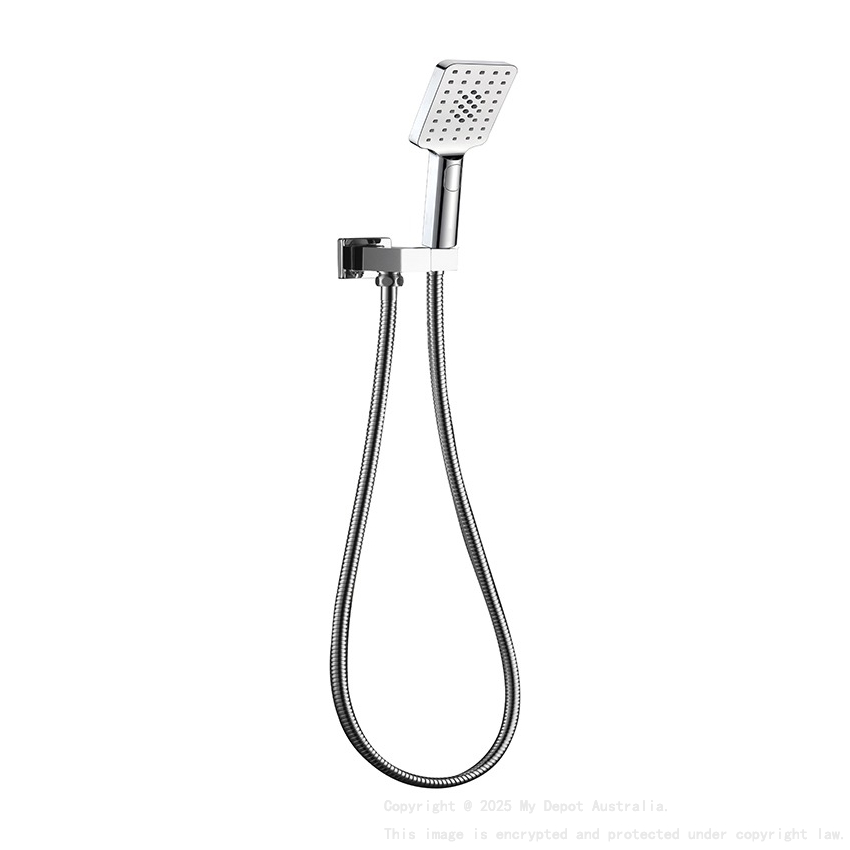 Eckig Chrome 3 Spray Hand Shower On Bracket