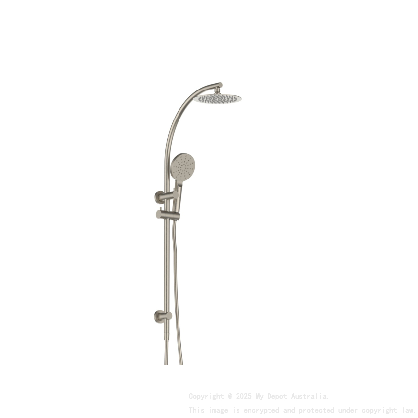 Rund Brushed Nickel Sliding Rail With 3 Spray Function Hand Shower