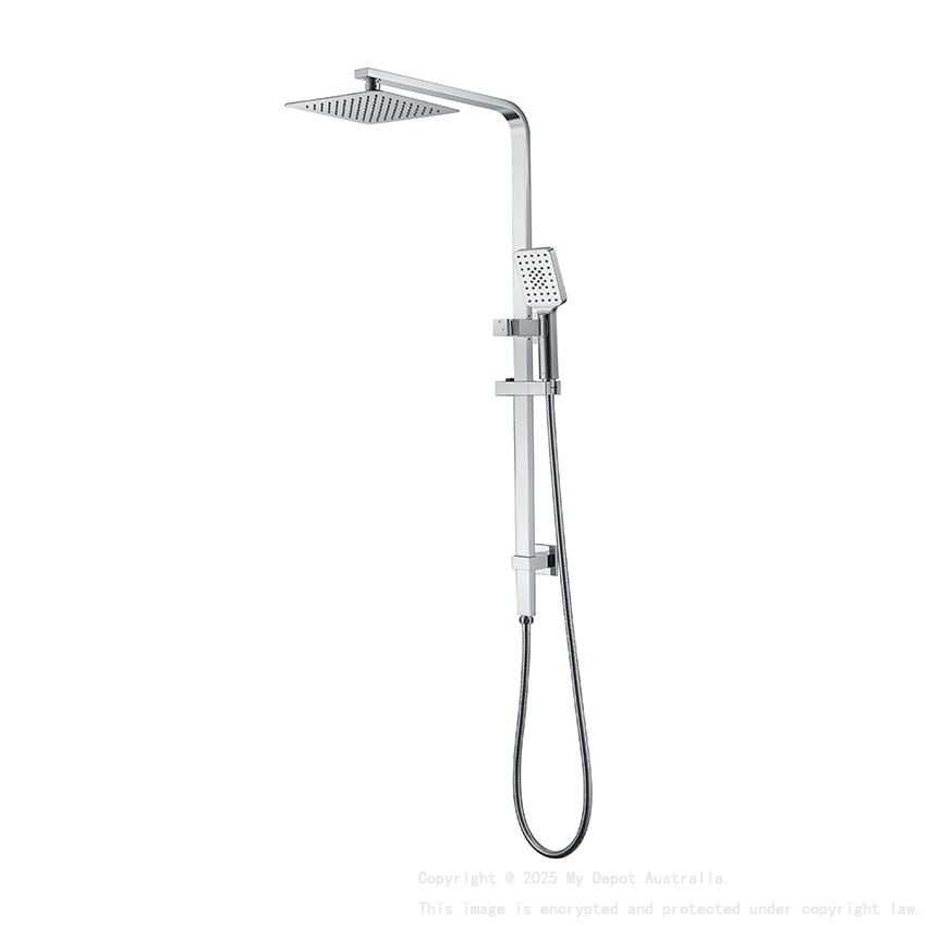 Eckig Chrome Sliding Rail With 3 Spray Function Hand Shower