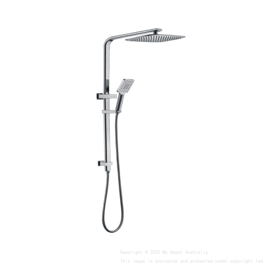Kasten Brushed Nickel Sliding Rail With 3 Spray Function Hand Shower