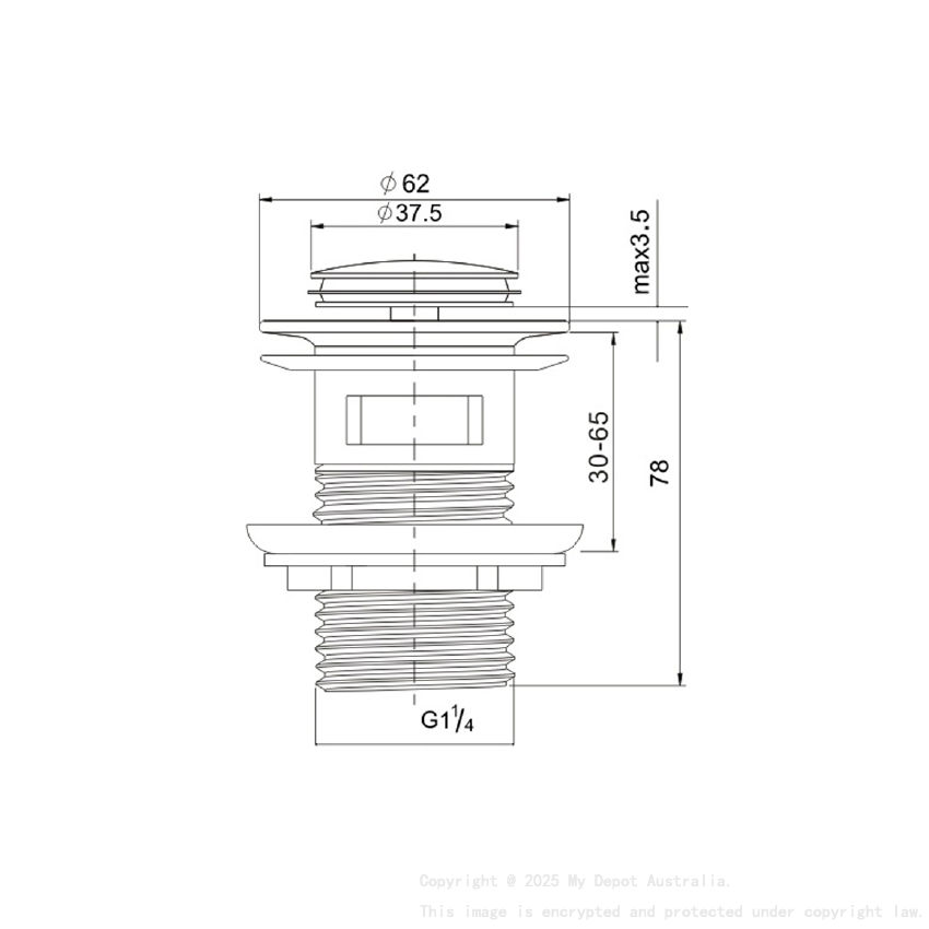 Basin Pop-up Waste 32mm Brushed Nickel