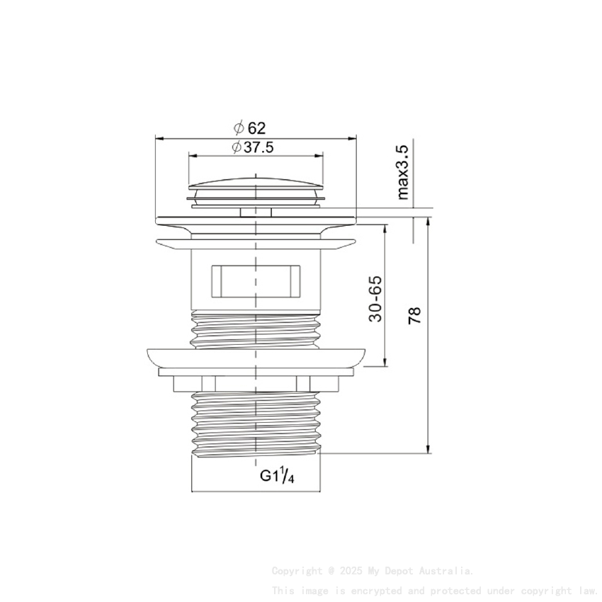 Basin Pop-up Waste 32mm Matt Black