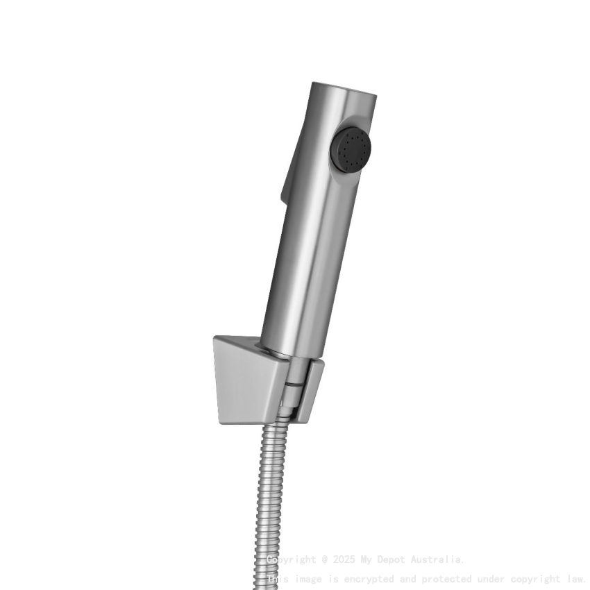 Round Brushed Nickel ABS Toilet Bidet Spray Kit With Stainless Steel Hose