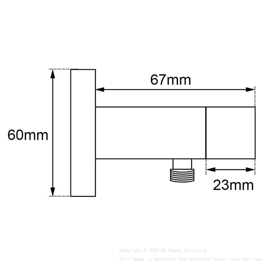Bathroom Square 1/4 Turn Washing Machine Stop Taps (One Pair)