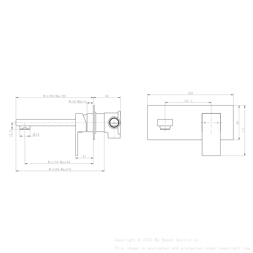 Blaze Chrome Bathtub/Basin Wall Mixer With Spout