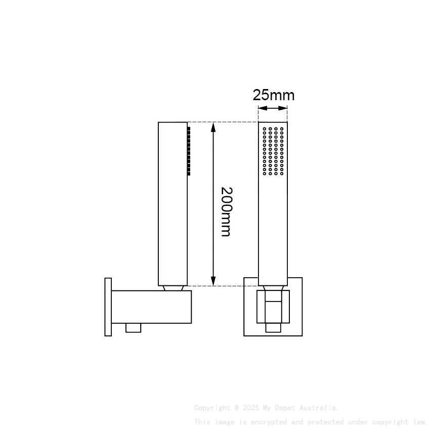 Square Chrome Handheld Shower Set