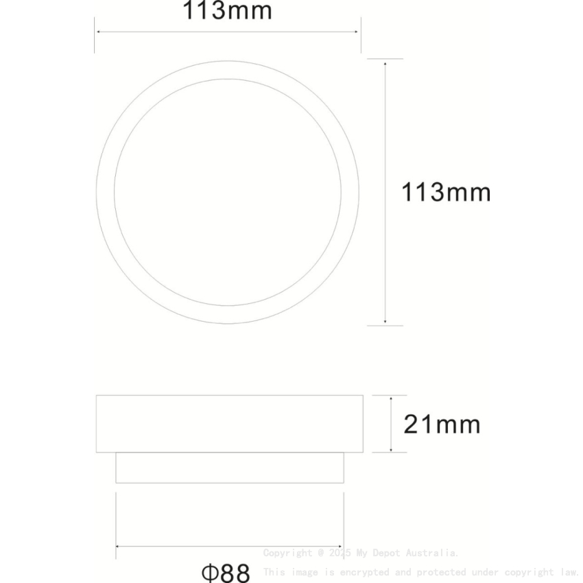 115X115mm Brushed Chrome Round Tile Insert Floor Drain(88mm)
