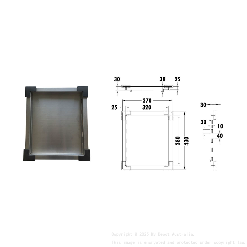 Square Tray with Side Hole