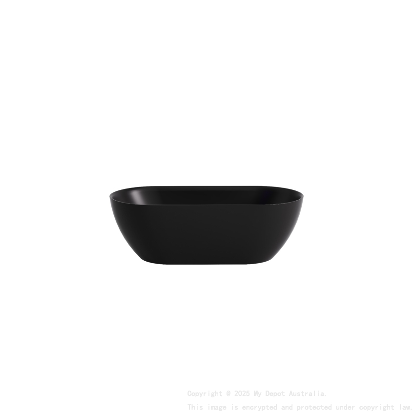 1530*770*551mm Matte Black Ellips Slim Acrylic Freestanding Bathtub No Overflow Matte Black Waste And Pipe Inlcuded