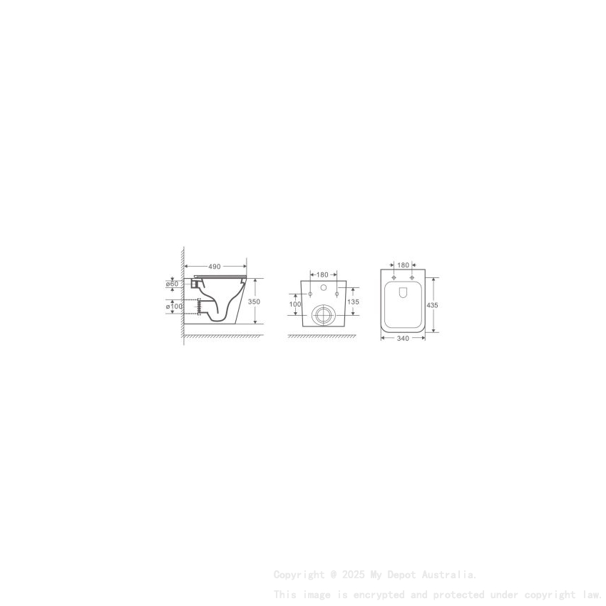 Enox66 Wall Hung Pan Rimless With Thick Uf Seat Cover 