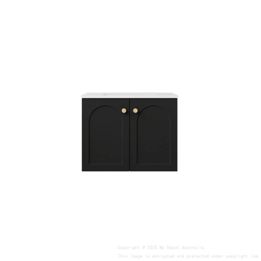 590*455*470mm Matte Black Chester Federation Wall Hung PVC Cabinet