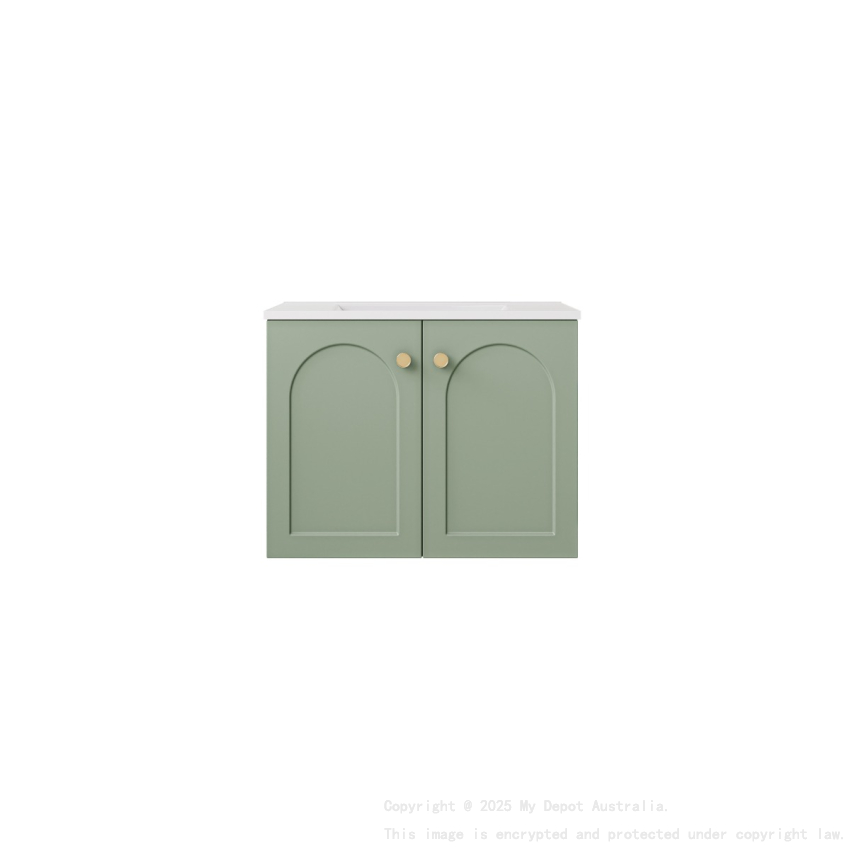 590*455*470mm Olive Green Chester Federation Wall Hung PVC Cabinet