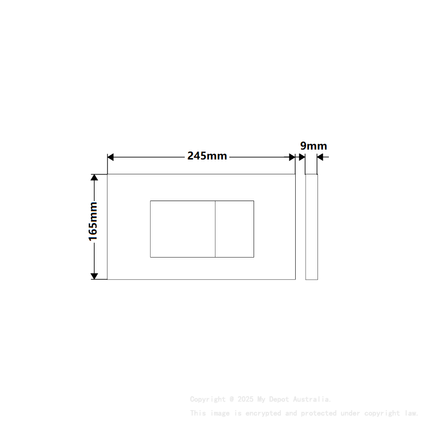 ABS Square Push Plate White