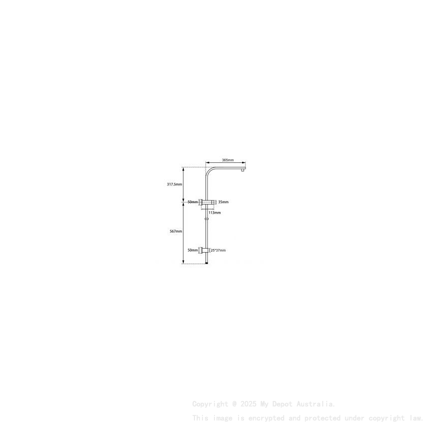 Square Brushed Nickel Shower Station without Shower Head and Handheld Shower(PVC Hose)