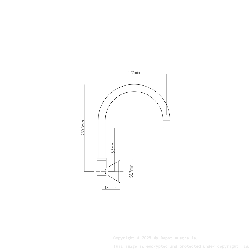 Wall Swivel Outlet Chrome