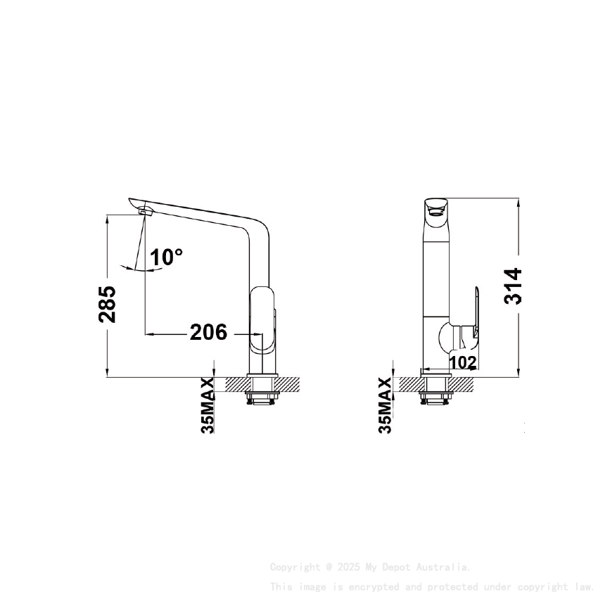 IKON-HYB11-101 rose gold handle 