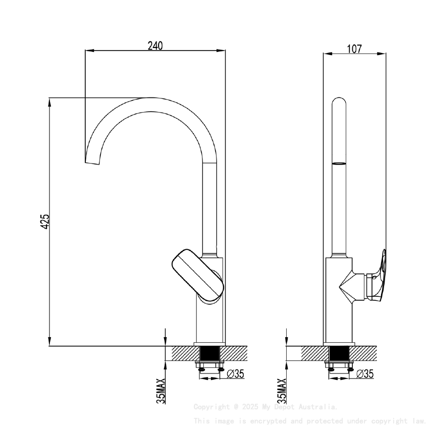 Kara Sink Mixer Chrome