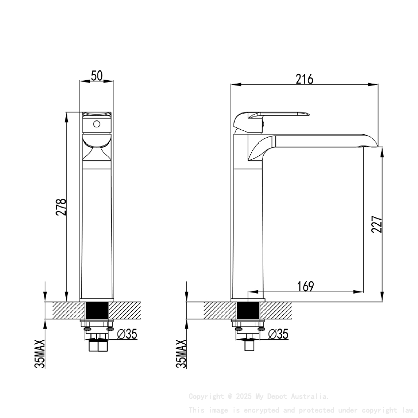 Kara High Rise Basin Mixer Chrome & White