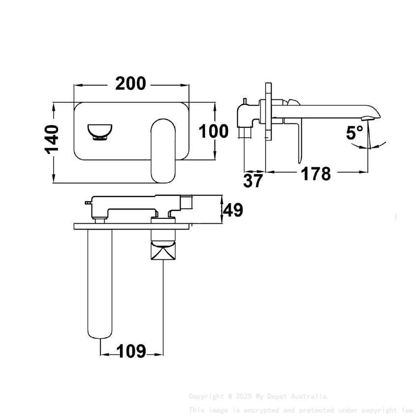 Kara Wall Basin Mixer Chrome