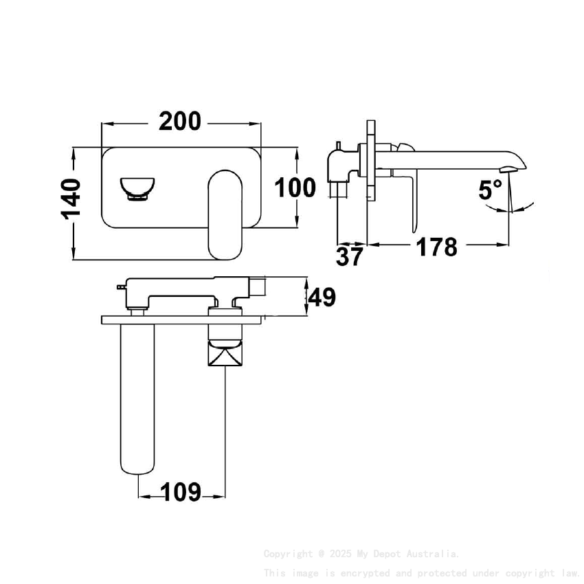 Kara Wall Basin Mixer Chrome & White